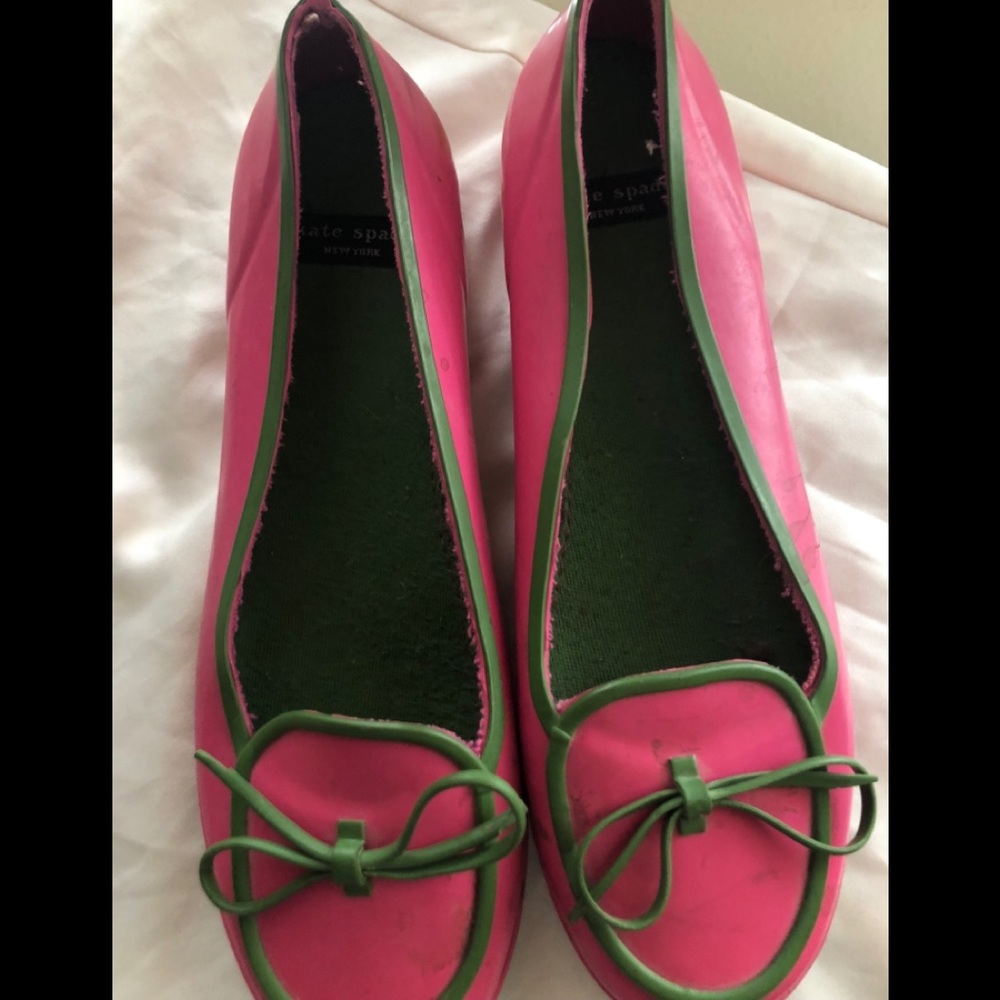Kate Spade Rubber Rain Slip ons.